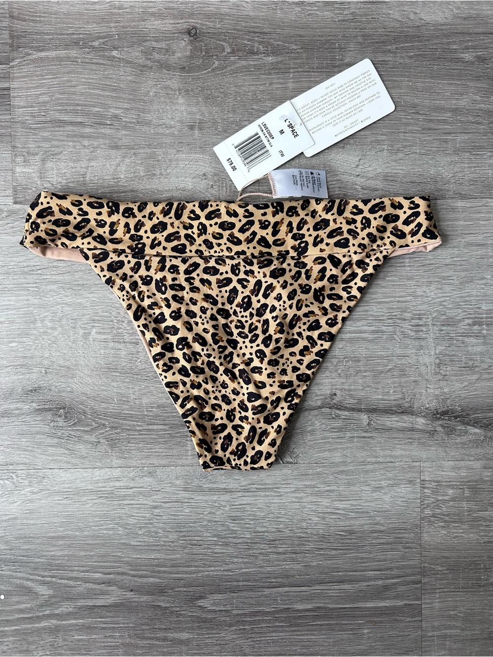 Brand NEW L*Space Leopard Print Tan Bikini Set top size small, bottoms medium - Picture 7 of 9